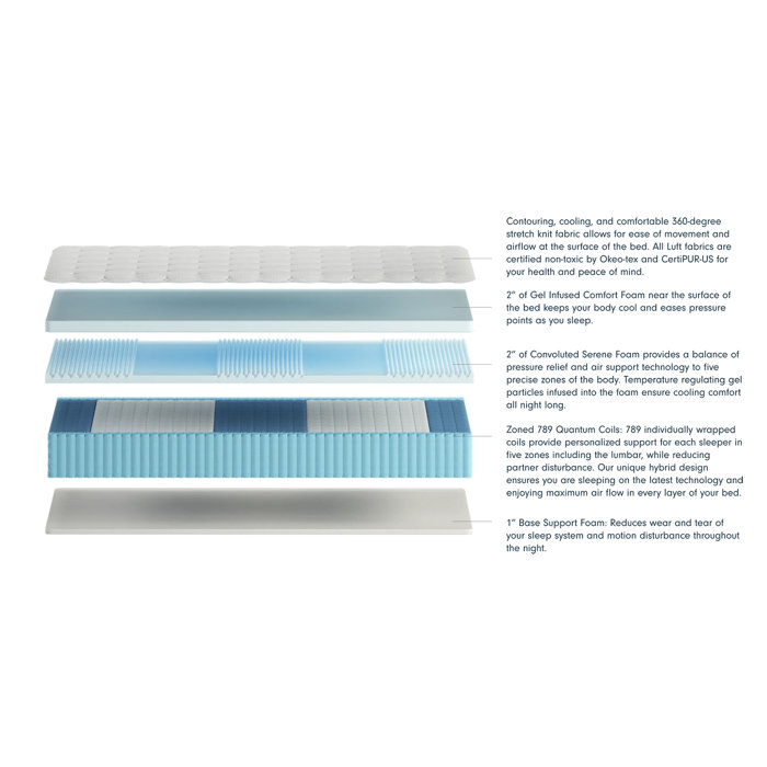 Luuf Simplicity Cooling 12 Inch Hybrid Mattress & Reviews Wayfair
